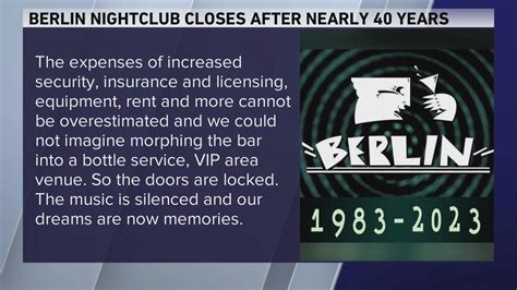 Lakeview nightclub Berlin closes after nearly 40 years